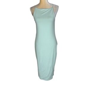 NWT House Of Harlow‎ Dress Size Medium Mint Green Bodycon Maxi Stretchy Straps